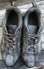 Coleman Mens 9.5 Wallace Walking Shoe 180350 Hiking Sneaker Gray Orange Low Top