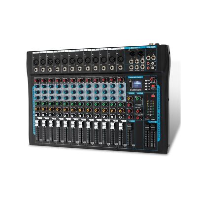 12 Channel Audio Interfacer Sound Board Mixer DJ Mixer 16-Bit DSP Effect USB ...