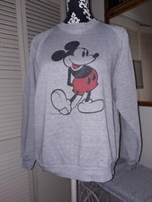 Vintage Disney Mickey Mouse Sweatshirt Size XL Gray Crewneck Classic USA 80s