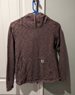 Carhartt Womens Size Med Hooded Newberry Maroon Pullover