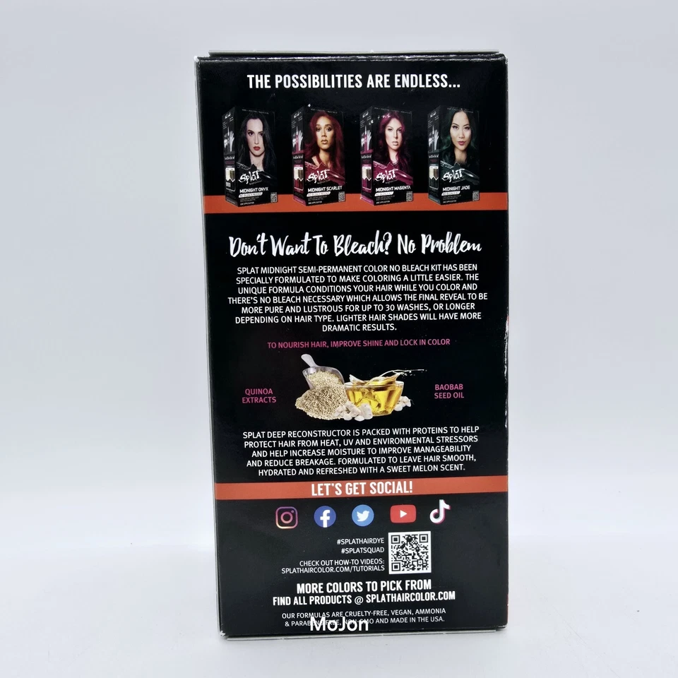 Lote de 2 Kit de Color de Cabello Semipermanente Ámbar Medianoche Colores Rebeldes Splat Foto 4 de 4