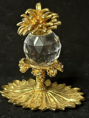 Swarovski Crystal Pineapple +Stand With Flowers Leaves ￼ Rider +SmarterUNIQUE