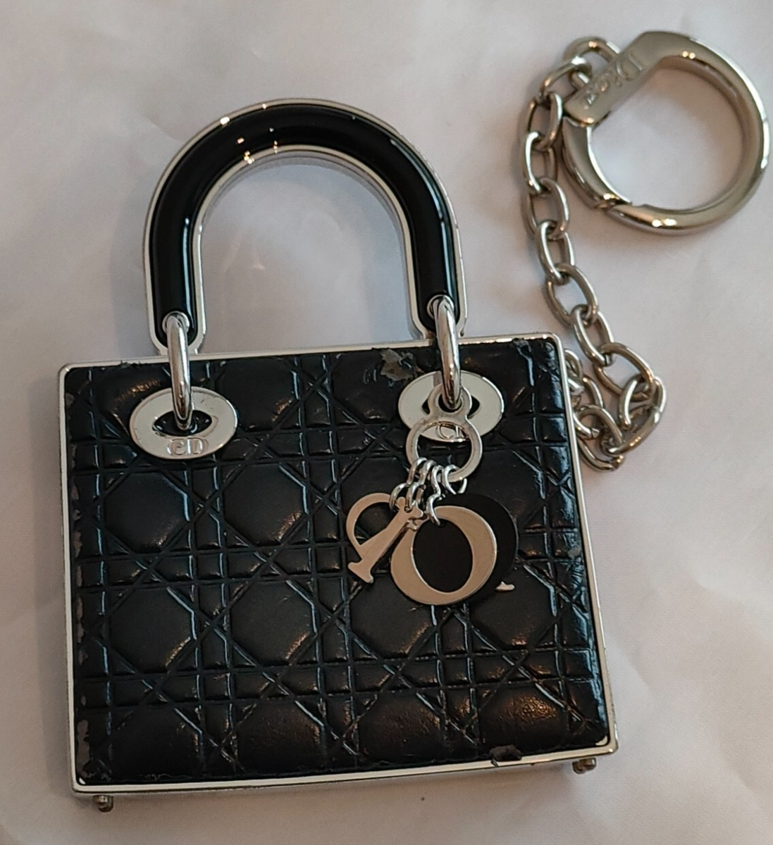 Christian Dior Lady Dior Bag Charm Keyring Keychain Cosmetic Case