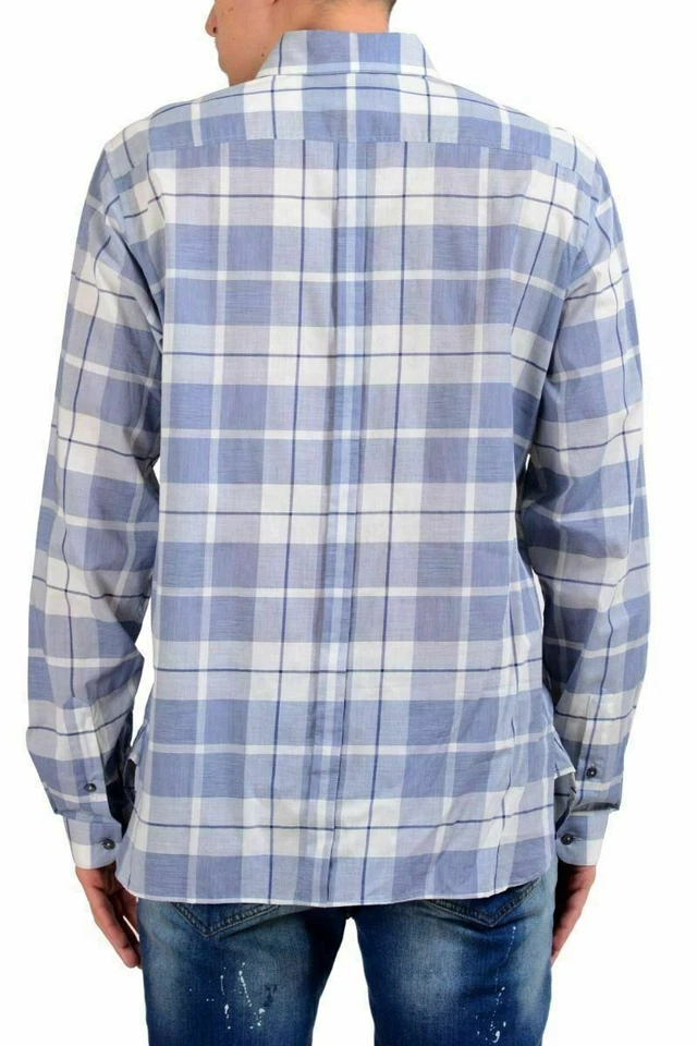 Camisa de vestir Dolce & Gabbana a cuadros con 1/2 botones para hombre talla 15,75 16 16,5 17 17,5 Foto 3 de 4