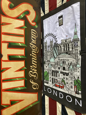London Hauptattraktionen Geschirrtuch Vereinigtes Königreich Souvenirgeschenk UK GB