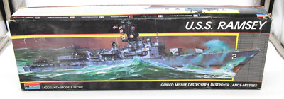 Monogram U.S.S. Ramsey Guided Missile Destroyer 3011 Model Open Box Sealed Bags