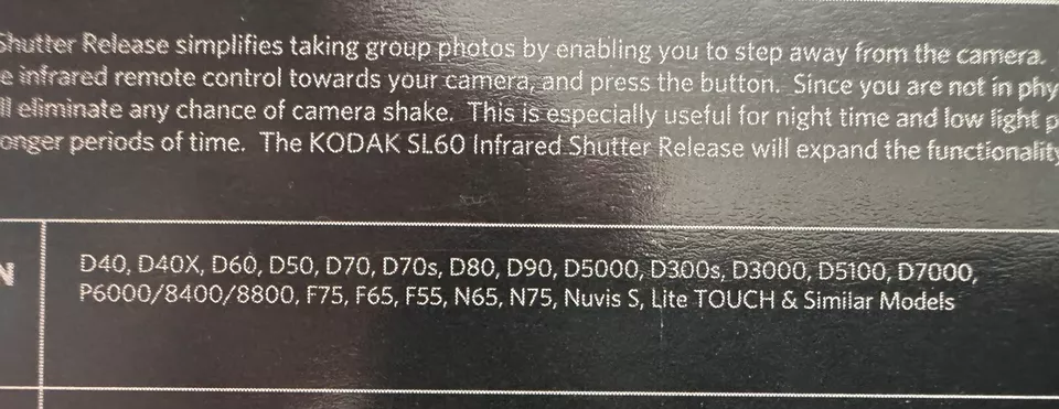 For Nikon - Kodak SL60N Shutter Release Wireless Infrared Remote Control- NEW - Image 3 of 3
