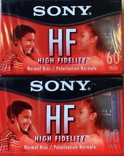 Lot of 2: SONY HF High Fidelity 60 Minute Blank Audio Cassette Tapes NEW SEALED 