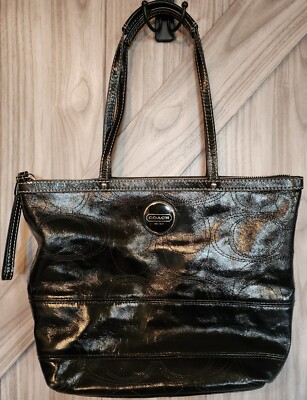 レディース Coach totebag tassel leather stitch
