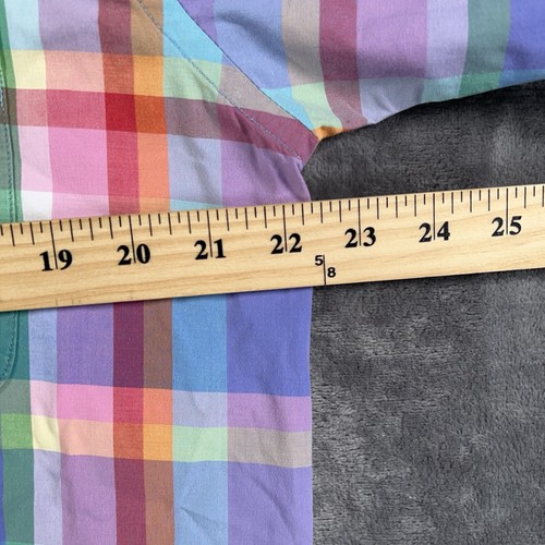 Alan Flusser mittelbuntes kariertes Langarmshirt mit Knopfleiste 100 % Baumwolle - Bild 5 von 10