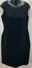 Calvin Klein Dress Small 6 Black Textured Sheath Scoop Neck Sleeveless New 5922