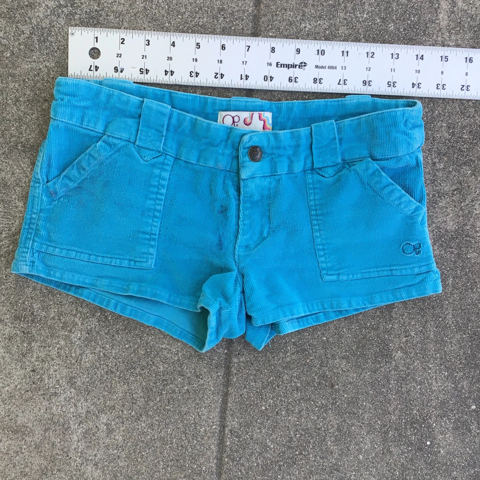 Pantalones Cortos Op Ocean Pacific Vintage Pana Para Mujer Azul Talla 5 Azul Manchado Foto 3 de 4