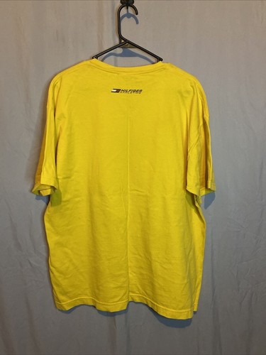 Vintage 90s Tommy Hilfiger Athletics Yellow Shirt USA Made Short Sleeve Adult XL - Bild 4 von 5