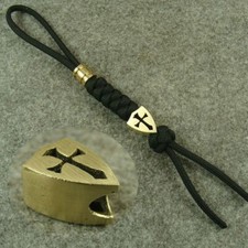 Brass Cross Knife Lanyard Bead Knife Paracord Beads Handmade Lanyard Pendant