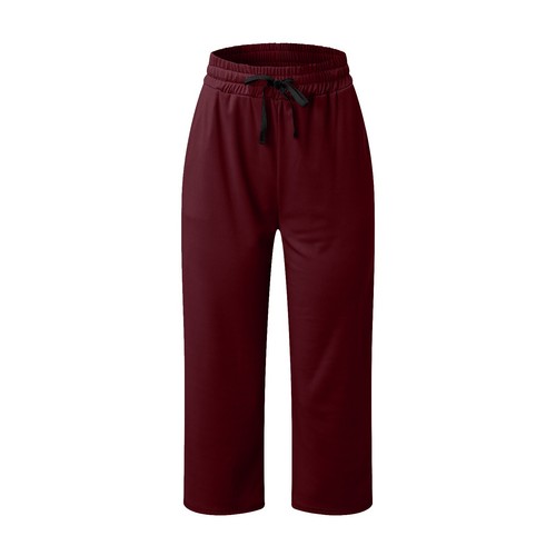 Womens Capri Pants Loose Yoga Pants Wide Leg Drawstring Comfy Lounge Capris - Picture 5 of 33