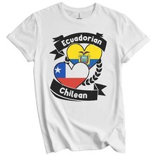 Ecuadorian Chilean Heart Flags Ecuador Chile T-Shirt
