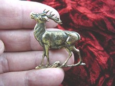 (b-elk-1) Deer buck elk love hunting lover brass pin pendant jewelry brooch