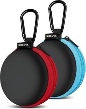 2-Pack Earphone Carry Case  Compact Zipper Pouch for Earbuds, Cables, SD Cards