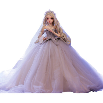 1/3 BJD Doll Girl Gift Doll with Handpainted Face Makeup Glitter Eyes Wigs Dress