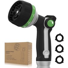 Garden Hose Nozzle Heavy Duty,Metal Water Hose Nozzle with 10 Adjustable Spra...