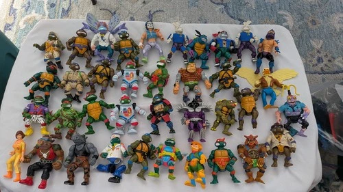 HUGE Vintage TMNT Lot - 30+ Figures, Technodrome Parts & Massive Accessory Pile