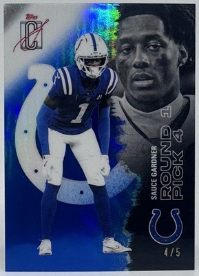 2025 Topps Signature Class #91 Sauce Gardner Blue /5 Color Match Colts