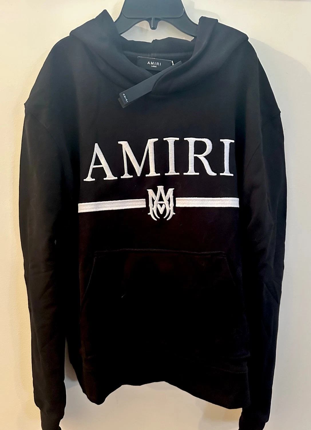 Felpa con cappuccio AMIRI MA BAR LOGO ricamata nera taglia L NUOVA