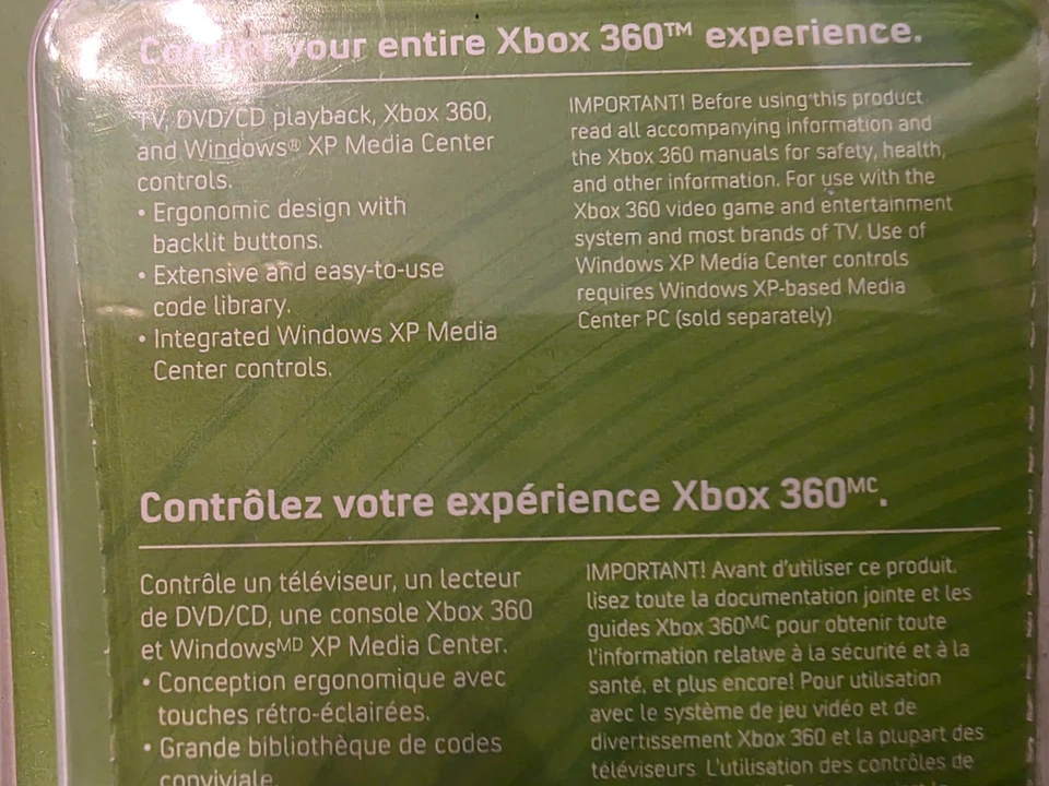 Xbox 360 Live Universal Media Remote Control Brand New - Factory Sealed White - Image 3 of 3