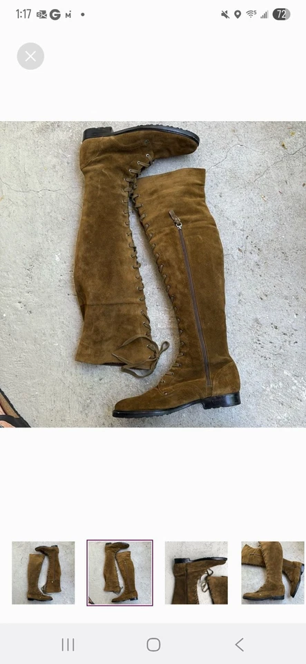 Via Spiga Women's Leather Over  the Knee High Boots, Moss Brown, Size 7.5M - Image 3 of 4