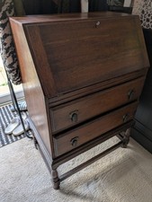 Vintage Dark oak writing bureau