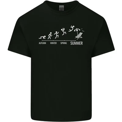 Saisons Pour L'Été Vacances Temps Drôle T-Shirt En Coton Léger Pour Hommes - Photo 1/4