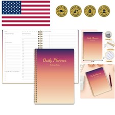Cute Daily Planner Undated  To Do List Notebook for Work: With Hourly Schedu...