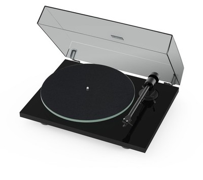 Pro-Ject T1 EVO Standard Plattenspieler mit OM10 Tonabnahmer hochglanz schwarz