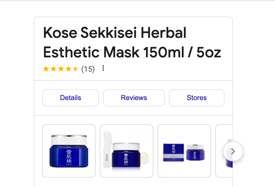 Brand New ~ Kose Sekkisei Herbal Esthetic Cream Mask 150 mL Net WT