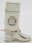 Vintage Italian Handmade Genuine Silver RARE Boot Shaped Match Safe Box  Herald