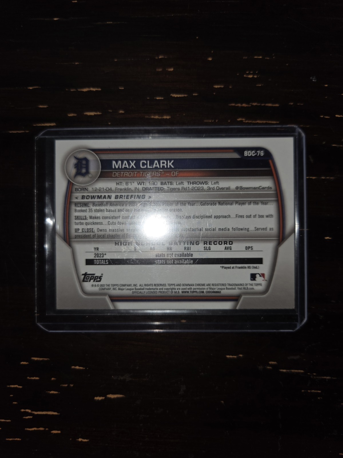 Max Clark Signed 1st Bowman Chrome Auto Detroit Tigers Rookie Card C DESCRIPTION view 9