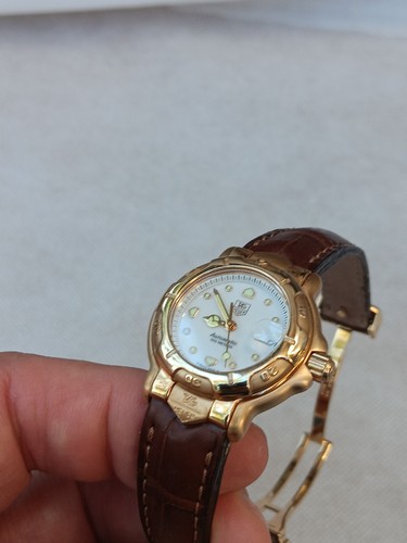 Rare 18K Gold Ladies Tag Heuer 6000 WH234 200m 30mm. 18K Deployant, 59 Grams!