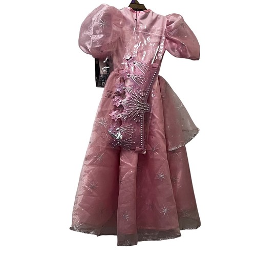 Costume Glinda Good Witch bambina taglia small 4-6 vestito principessa malvagia oz - Foto 10 di 24
