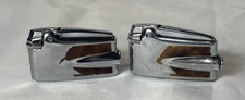 1950's Ronson Varaflame Premier Lighters Chrome Faux Tortoise Shell Finish USA