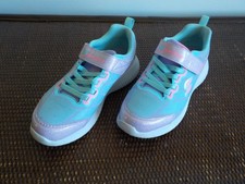 Skechers Sneakers - Youth Size 4 Girls Memory Foam Blue Sparkle