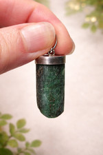 Emerald Tube Hexagon Pendant Jewellery Gift Sterling Silver 950 Brazil Natural