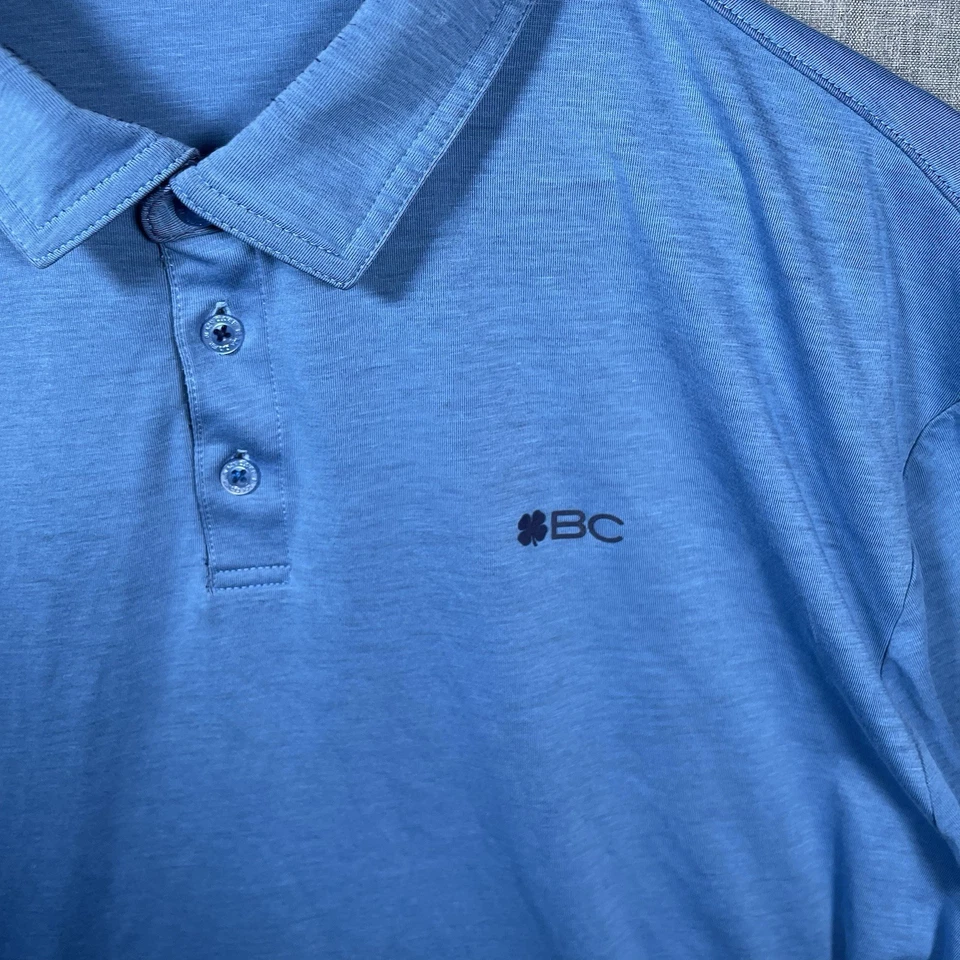 Camisa Polo Trébol Negra 2XL Azul Hombres Informal Ligera Transpirable Golf PGA Foto 4 de 4