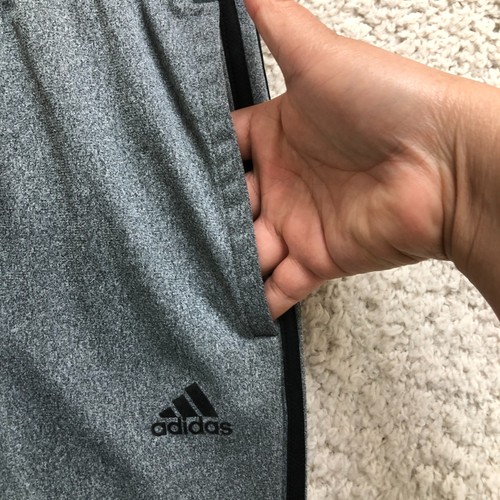 Pantalones deportivos Adidas grandes adultos grises a rayas para correr atléticos para hombre L - Imagen 3 de 10