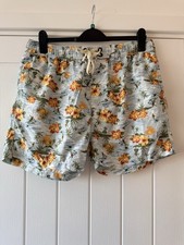 Men’s Matalan Light Blue Hawaiian Floral Swim Shorts - Size L - Excellent