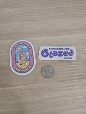 (2) Lot Of 2 Dunkin Donuts Stickers "Glazed" Sippin And Drippin"
