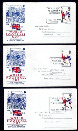 GB - 1966 World Cup Match Day Cover for all 3 of West Germany First Round Games