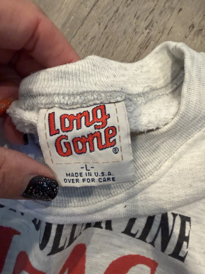 VTG 1992 CHICAGO BLACKHAWKS MILLIONS DOLLAR LINE LONG GONE Sweatshirt Sz L - Image 4 of 4