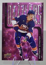 2025-26 Upper Deck Matthew Schaefer PINK Dazzlers Rookie Hockey Card # DZ-57.