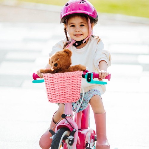 Kit Cestino Bici Bambini Manubrio Anteriore Ragazze Cestino Bici Decorazione - Foto 10 di 14