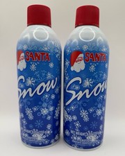 2 PK - Santa Snow Christmas Flocking Spray 9oz Cans for Windows Trees New 
